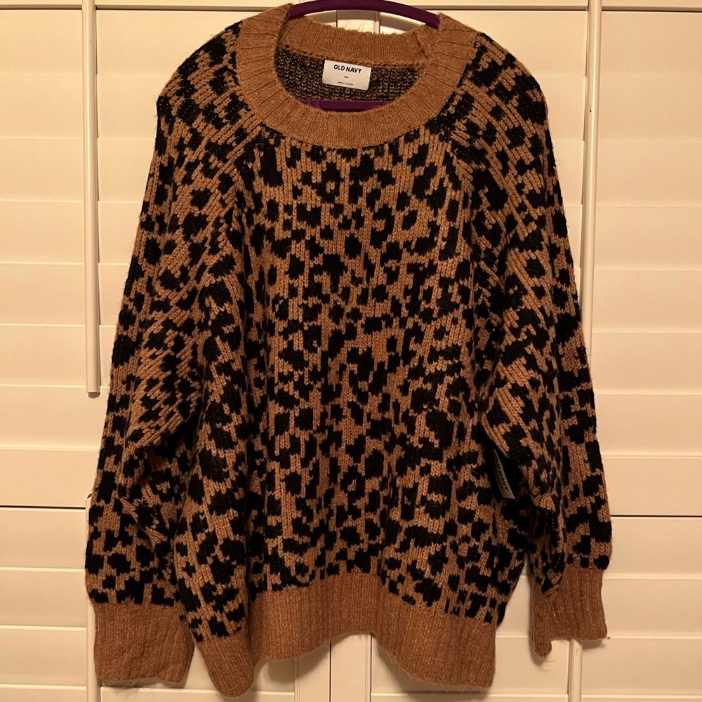 Animal print chunky sweater